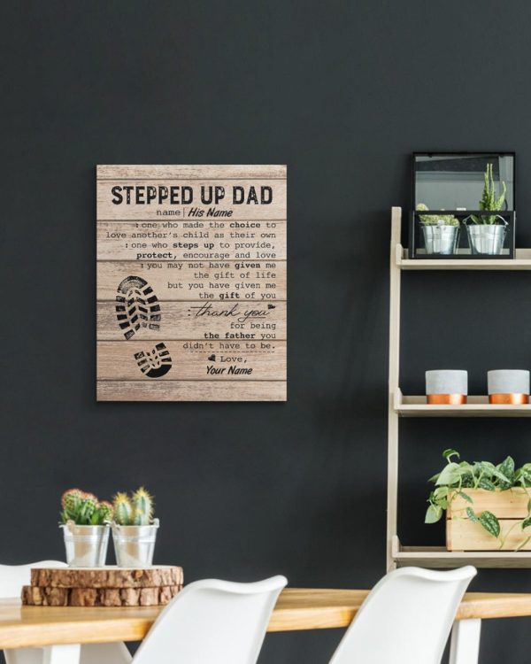 Personalized To My Stepped Dad Fathers Day Canvas Home Decor